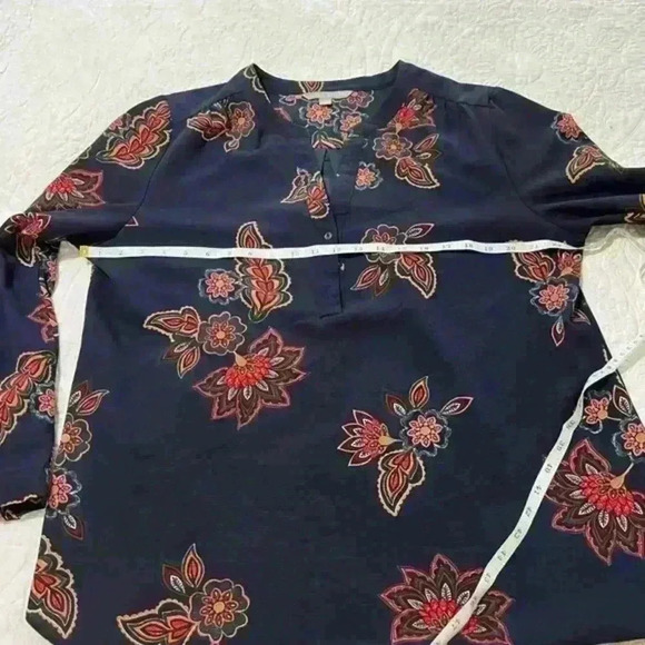 Valerie Stevens Navy Paisley/Floral Shirt Size XL - Picture 5 of 6